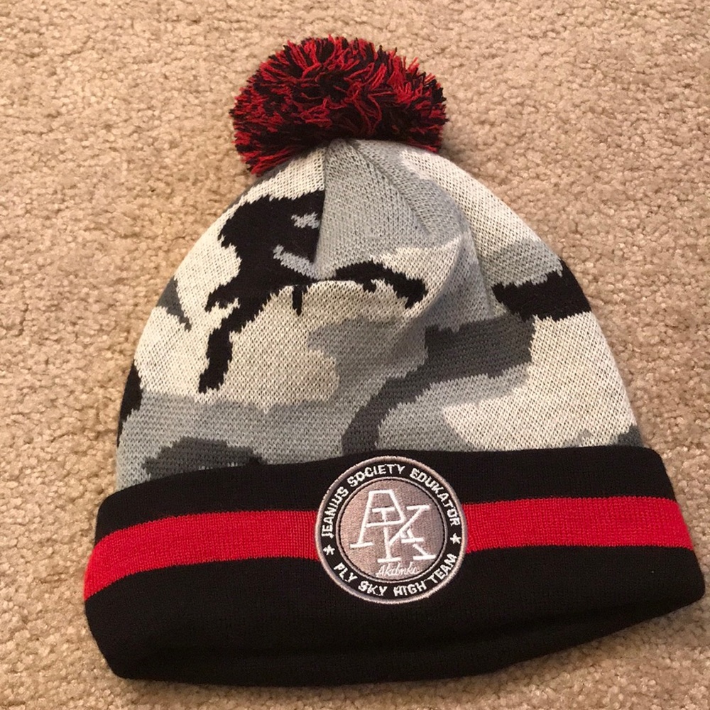 Black & Red Akdmks ‘Sky High’ Beanie
